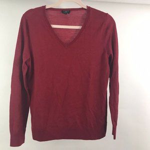Talbots V-neck Merino Wool Red Sweater